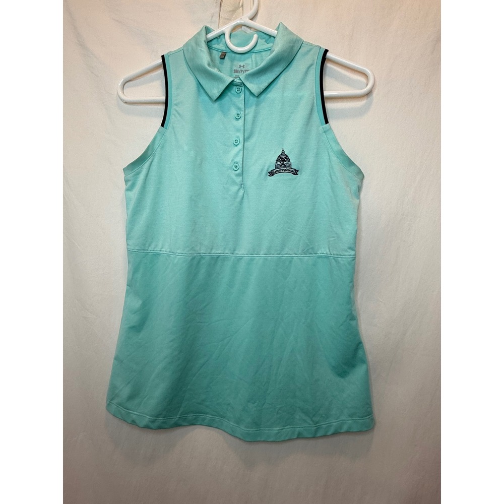 Under Armour Sleeveless Golf Polo Shirt Women's Congressional Country Club Small